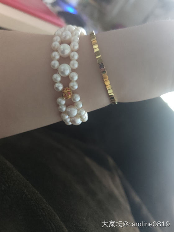 晒晒今天的手腕_蜜蜡松石金