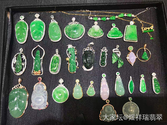 满满一盆18K金翡翠金镶玉_翡翠