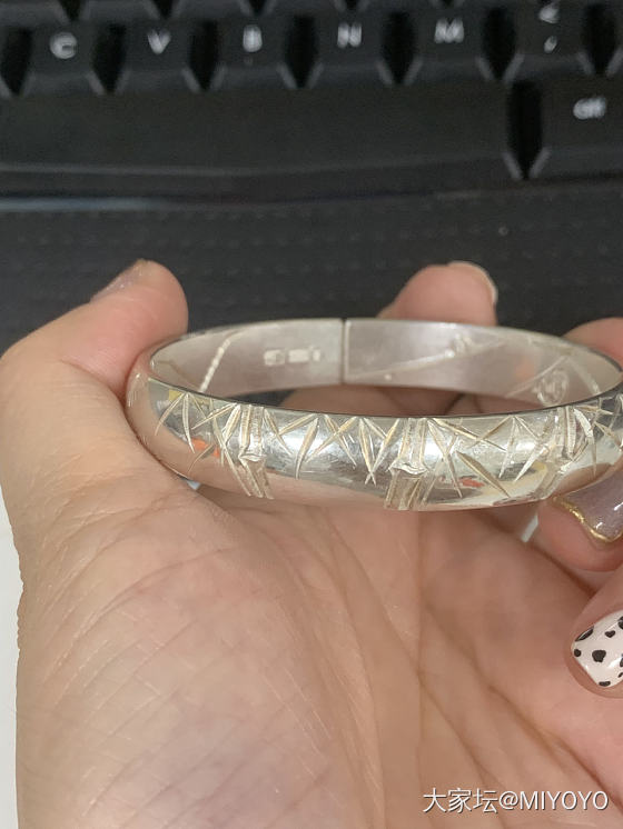这只岁寒三友终于有点旧旧的感觉了～_手镯银