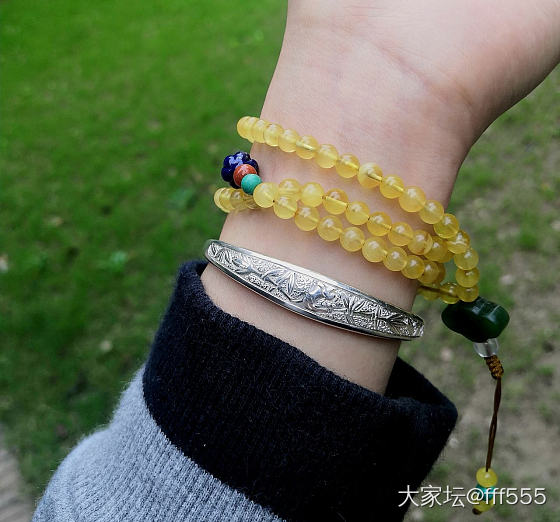 琥珀是秋天的颜色～_银珠串琥珀