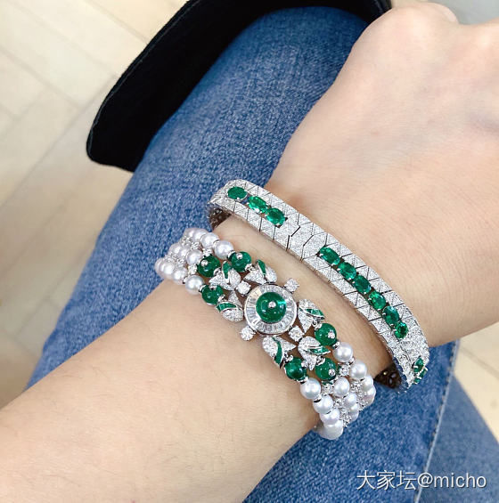 超级喜欢的一条祖母绿手链❤️_名贵宝石