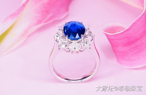 【泰勒彩宝】4.01ct斯里兰卡无烧皇家蓝戒指_戒指蓝宝石