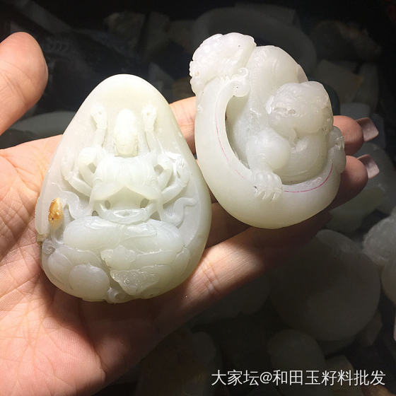 最近的一些和田玉籽料玉雕作品_玉工