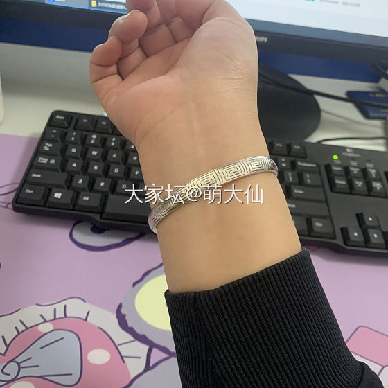 一支简单又非常舒服的手工镯_银