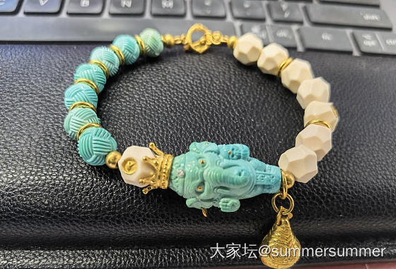 俏色象神，蓝白金搭出小清新！_松石