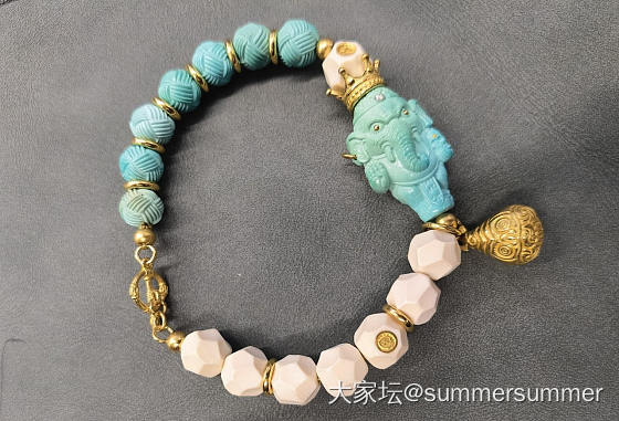 俏色象神，蓝白金搭出小清新！_松石