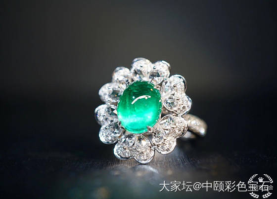 ##中颐天然蛋面赞比亚祖母绿戒指##  1.98ct_祖母绿名贵宝石