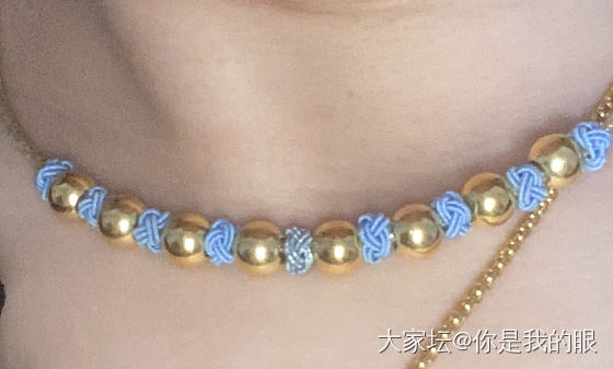 吸金绳菠萝结隔片足金珠串_金