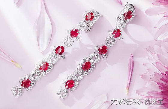【泰勒彩宝】4.58ct缅甸红宝石耳坠_名贵宝石