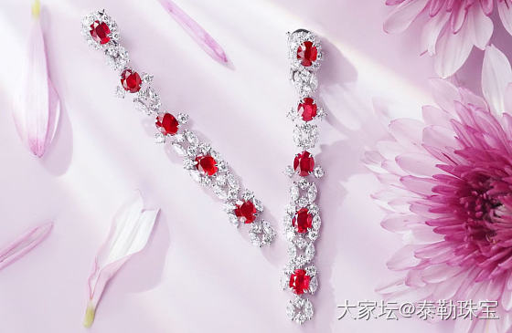 【泰勒彩宝】4.58ct缅甸红宝石耳坠_名贵宝石