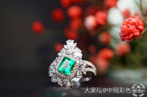 ##中颐天然祖母绿戒指##  0.73ct_戒指祖母绿名贵宝石