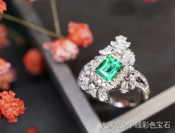 ##中颐天然祖母绿戒指##  0.73ct_戒指祖母绿名贵宝石