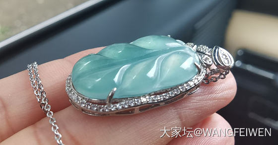 好奇买了个翡翠危料叶子_翡翠