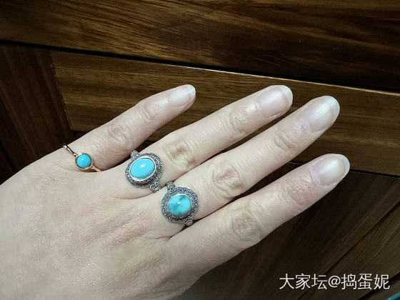 绿松老银镶嵌戒指_戒指松石