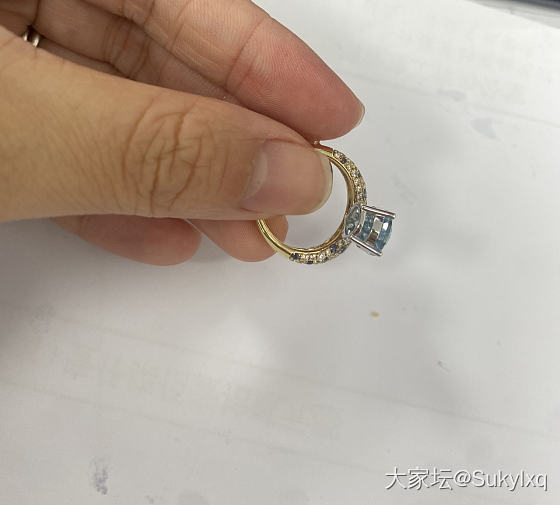 赶在三月末做好了海蓝宝_蓝宝石戒指海蓝宝