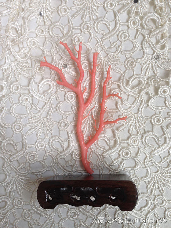 粉莫莫珊瑚树摆件 美的_有机宝石