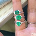 【傲蕾伊兰珠宝】3枚哥伦比亚 vivid green 祖母绿戒指
