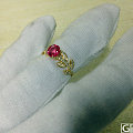 樱桃红精品尖晶石戒指，橄榄枝款式，太漂亮啦，我顾客喜欢的款式
