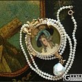 意大利经典18k金西洋小油画精美传世珠宝首饰项链