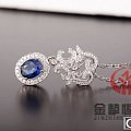 18K蓝宝吊坠镶嵌加工定制