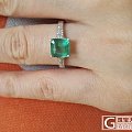 祖母绿戒指 18k金真钻 1.38克拉