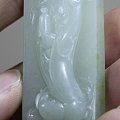 和田白玉【玉友园】站莲观音+雕凤点睛籽镯