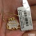 筹米出校长家福利金白贝莲花千足金吊坠。艺家镶嵌的9K天然极品黄水晶吊坠