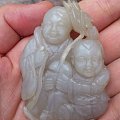 交换了一个30来年前雕刻的和合二仙，青海烟青料滴