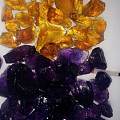 紫水晶黄水晶原石，求鉴定
