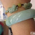 试着转条镯子58圈口淡苹果绿贵妃。自刀200，转不出去就不转了