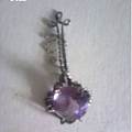 朋友订做的银缠线做旧紫水晶吊坠第一次做缠线类饰品