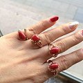 阿卡玫瑰金红珊瑚戒指
