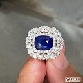 新镶嵌无烧皇家蓝蓝宝石戒指，5.5克拉GRS斯里兰卡产地，欢迎欣赏，觉得豪的...