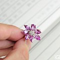 【P.Z 珠宝】 韩国设计师设计款 超美天然粉色蓝宝石花瓣钻戒 6克拉