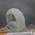 【贵妃牡丹镯】新疆和田玉青花籽料 白度一级 原皮原色 镯子 手镯【独品玉斋】