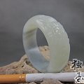 【贵妃牡丹镯】新疆和田玉青花籽料 白度一级 原皮原色 镯子 手镯【独品玉斋】