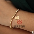 【金挚恒珠宝】T家18k黄金金珠手链4MM 黄金手链黄金女款 正品