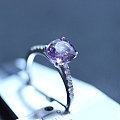 淡紫色尖晶石银戒指