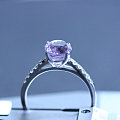 淡紫色尖晶石银戒指