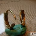 清代晚期 银鎏金耳环