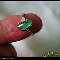 明价9800：缅甸老坑玻璃种泛荧光阳绿翡翠A货戒指（18K白金镶钻）