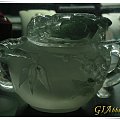 水晶茶具一套~茶壶盖子是绿幽灵滴~~~