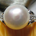天然珍珠戒指，无瑕强光。论坛大特价11mm