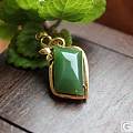 【張紀】和田玉 俄料碧玉 镶金 精品挂件18K