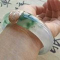 璞玉阁------镶金的飘花手镯