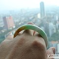 ~~翡翠(A货)--三彩-斯文镯子55MM圈口