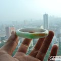 ~~翡翠(A货)--三彩-斯文镯子55MM圈口