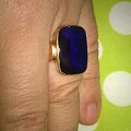 新收的老蓝宝石戒指，大家看看