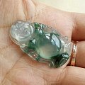 璞玉阁----冰种化底起胶放光蓝花站佛