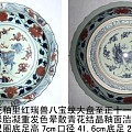 大元国青花釉里红瑞兽八宝纹大盘美品名珍